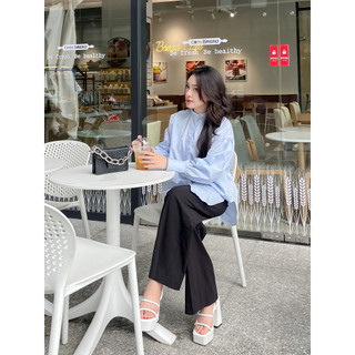 Áo sơ mi oversize cổ tàu tay dài GAGO  GA4462
