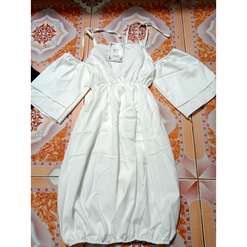 Váy Cổ Yếm Tay Phồng Ulzzang - Váy Kiểu Trắng Đen Tiểu Thư - Váy 3 Tầng Bánh Bèo Xòe Tiểu Thư Tay Dài