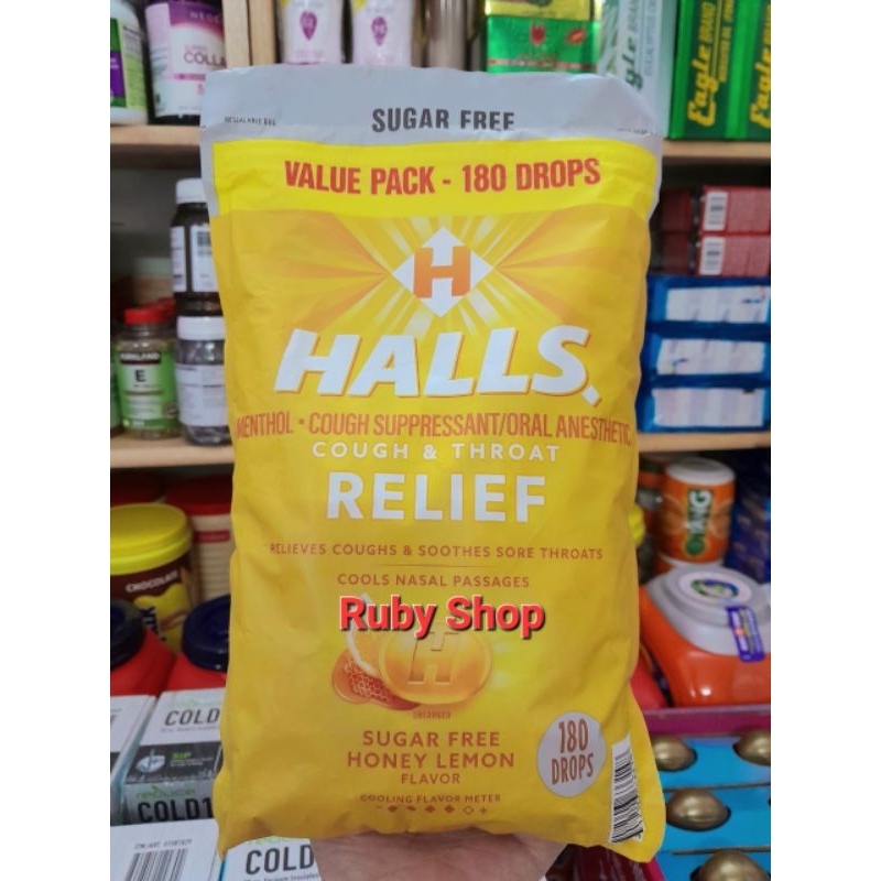 Kẹo ngậm Halls không đường vị chanh mật ong 180 viên của Mỹ