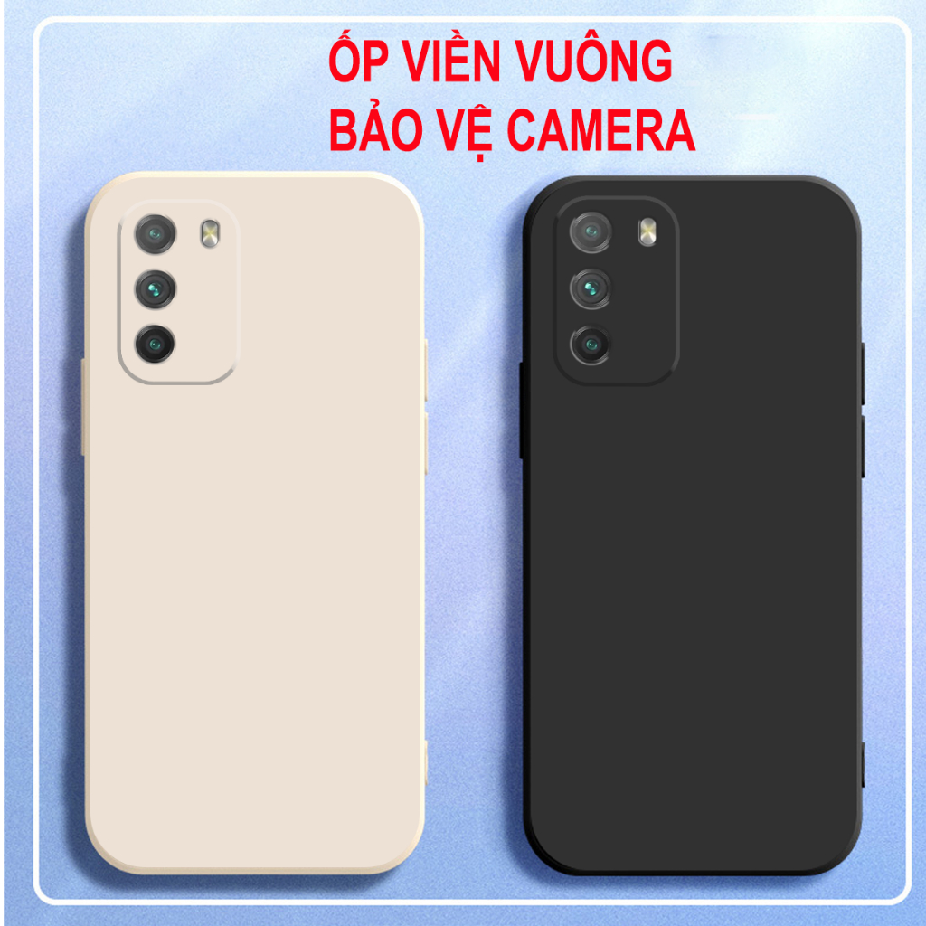 Ốp lưng Xiaomi Redmi 9T / Poco M3 / Poco X3 cạnh vuông, viền vuông,SILICON dẻo bảo vệ camera siêu rẻ