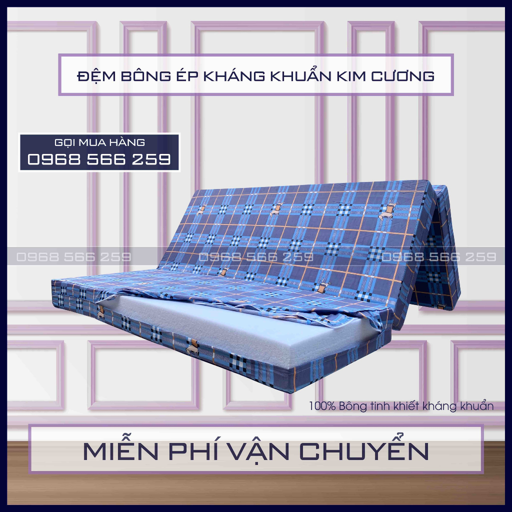 Đệm Bông ép Kim cương cao cấp đủ kích thước vải gấm và vải cotton