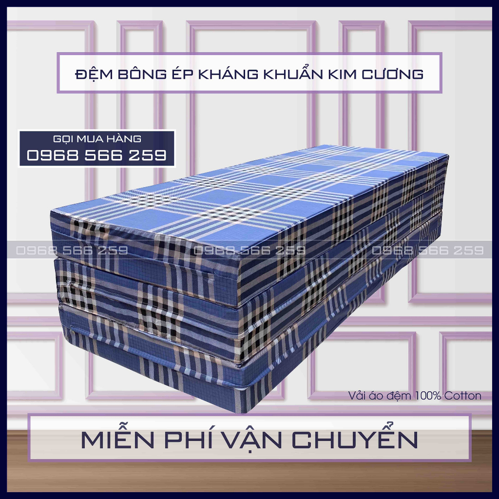 Đệm Bông ép Kim cương cao cấp đủ kích thước vải gấm và vải cotton