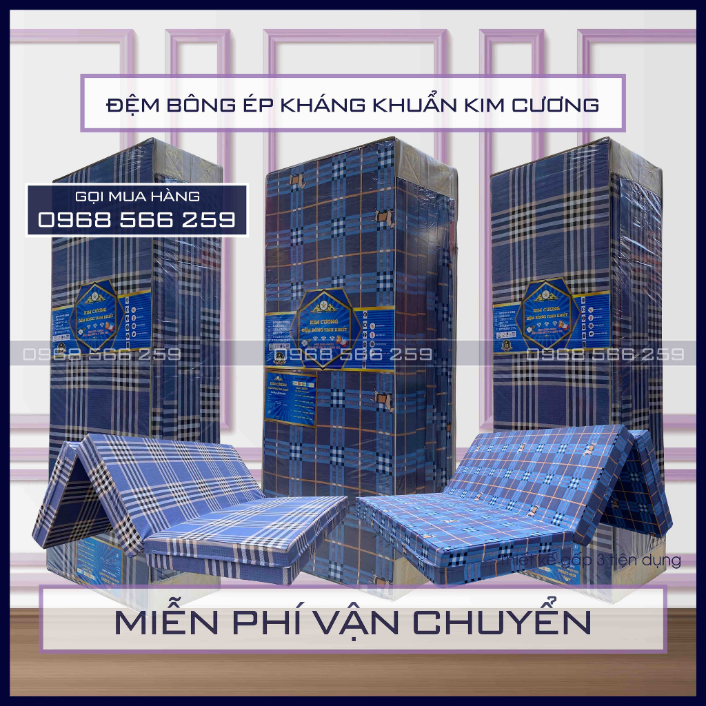 Đệm Bông ép Kim cương cao cấp đủ kích thước vải gấm và vải cotton