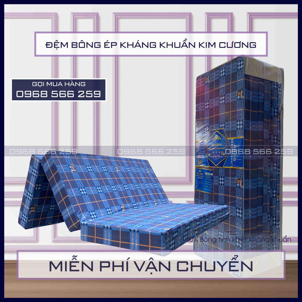 Đệm Bông ép Kim cương cao cấp đủ kích thước vải gấm và vải cotton