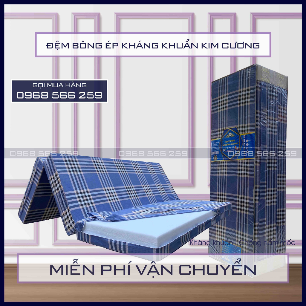 Đệm Bông ép Kim cương cao cấp đủ kích thước vải gấm và vải cotton