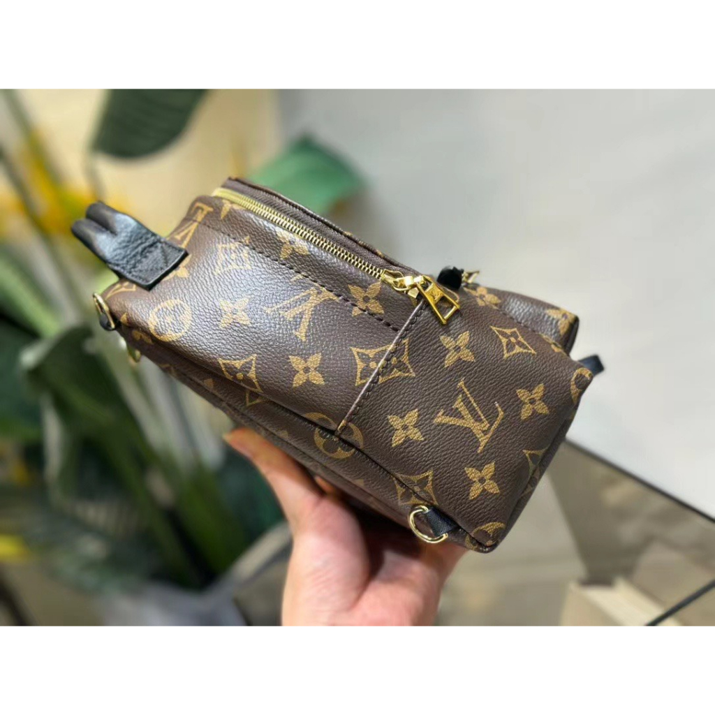 Balo nam nữ unisex L.V hoa nâu tinh khôi mini size 18 fullbox Smano bags hỏa tốc