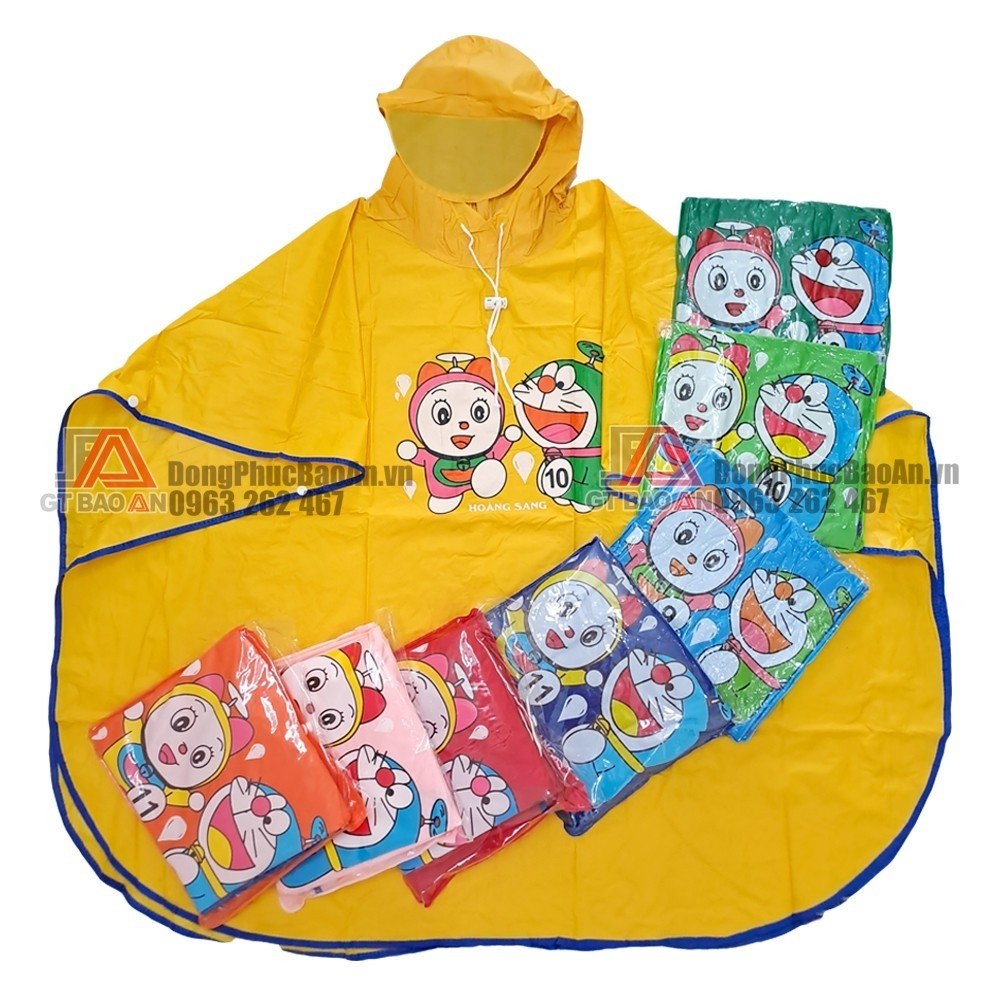 Áo Mưa Cánh Dơi Cho Bé Hình Doraemon Đầy Đủ màu sắc