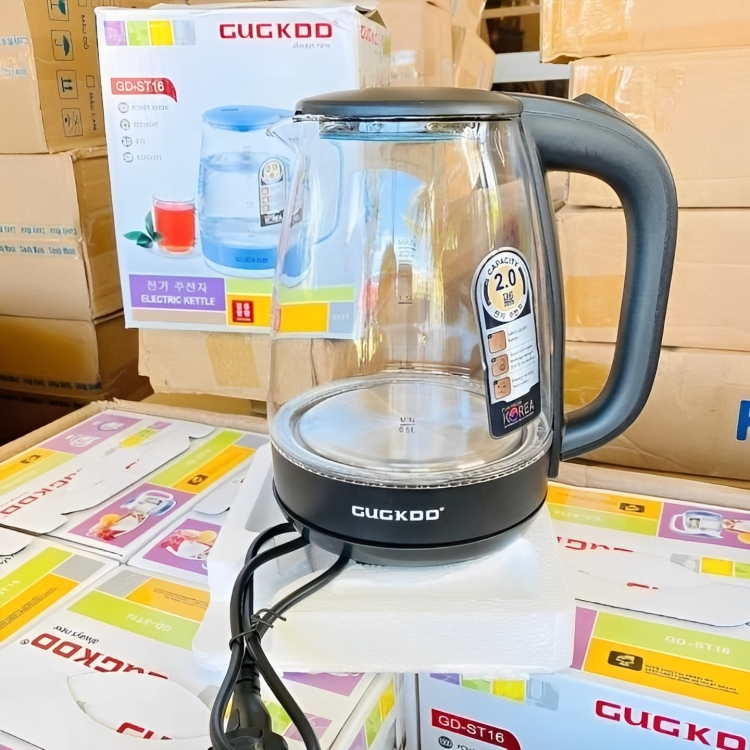 Ấm Siêu Tốc Thủy Tinh Cao Cấp  2.0 L COOKDD GD- ST16, Công suất 1500W, Đun nhanh Sôi, Tự Ngắt Khi Sôi