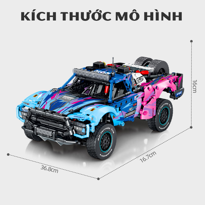 Đồ Chơi Lắp Ráp Kiểu Lego Mô Hình Điều Khiển Từ Xa Rc Siêu Xe Thể Thao Ford Raptor F150 Tỉ Lệ 1:14 715006 Với 1341+ PCS
