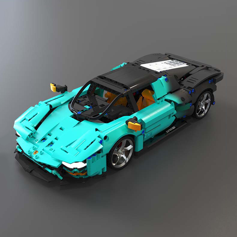 Đồ Chơi Lắp Ráp Kiểu Lego Mô Hình Điều Khiển Từ Xa Rc Siêu Xe Thể Thao Ferrari Daytona SP3 Tỉ Lệ 1:14 T1001 Với 1589+PCS