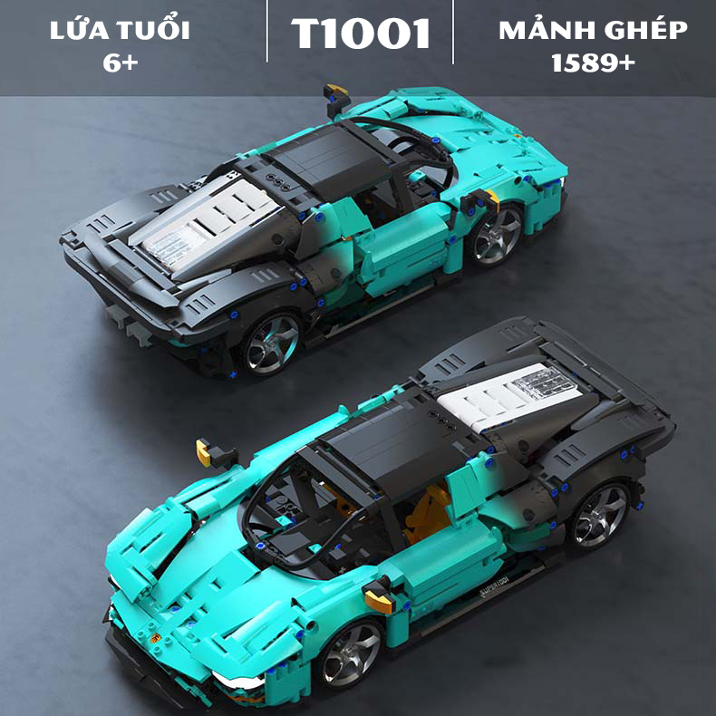 Đồ Chơi Lắp Ráp Kiểu Lego Mô Hình Điều Khiển Từ Xa Rc Siêu Xe Thể Thao Ferrari Daytona SP3 Tỉ Lệ 1:14 T1001 Với 1589+PCS