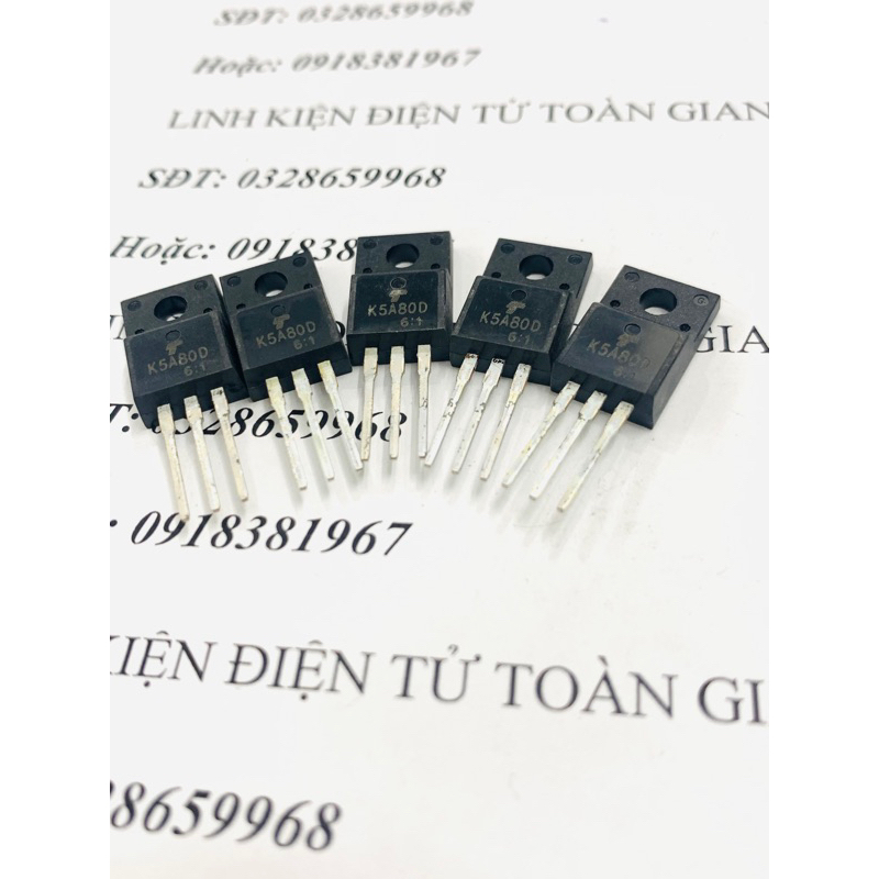 Set 5 con mosfet to-220 các loại: K8A50D - K10A60D - K12A60D - …