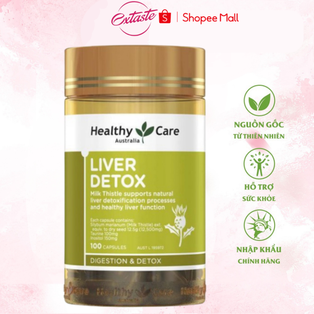 Viên uống hỗ trợ giải độc gan Healthy Care Liver Detox 100 viên Extaste