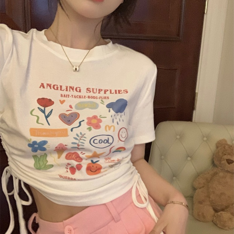 Áo Croptop In Nhiều Stick Màu Sắc Đáng Yêu Cho Nữ