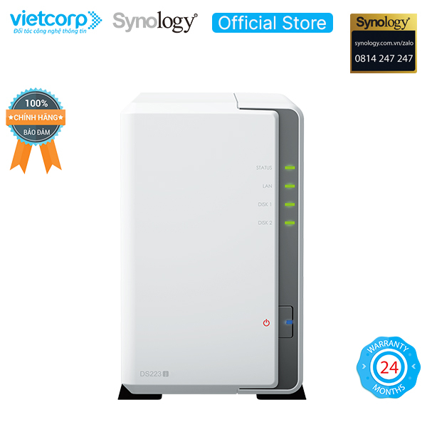 Thiết bị lưu trữ NAS Synology DS223J (Trắng) - Hàng Chính Hãng