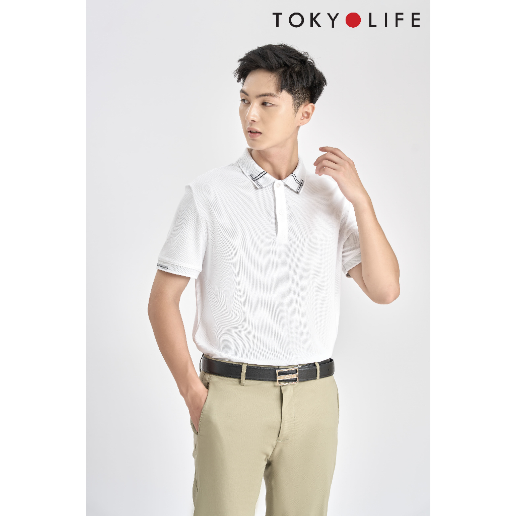 Áo Polo NAM xơ dừa cổ phối kẻ TOKYOLIFE C7POL506M