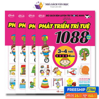 Sách - 1088 Câu Đố Phát Triển Trí Tuệ 3 - 4 Tuổi (Combo 4 Cuốn)