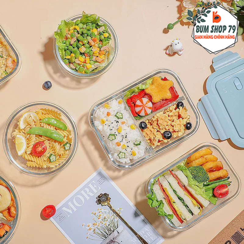 Hộp thuỷ tinh đựng cơm 680ml giữ nhiệt tốt giúp thức ăn luôn nóng, Hộp đựng cơm văn phòng an toàn sức khỏe