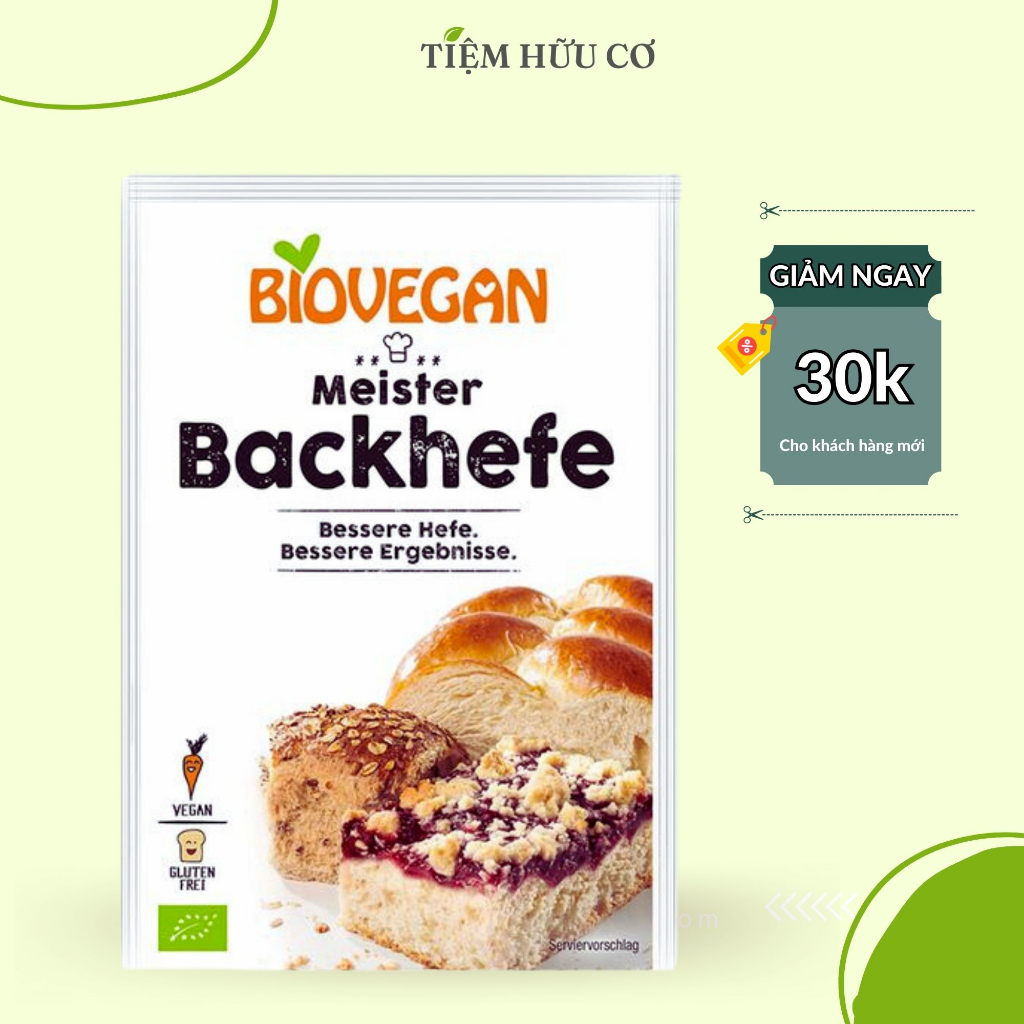 Men nở hữu cơ cao cấp Biovegan 7g nhập khẩu Pháp mùi dễ chịu tạo độ nở phồng xốp cho bánh
