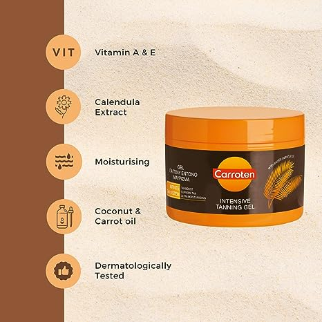 Gel phơi nắng da nâu Carroten Tan Express Intensive Tanning Gel