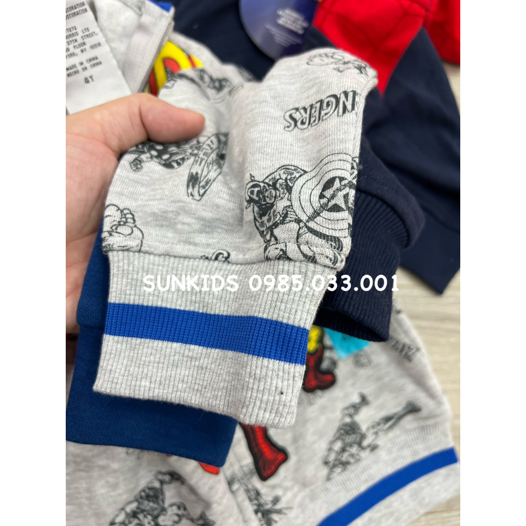 Áo nỉ Hoodie bé trai hình siêu nhân
