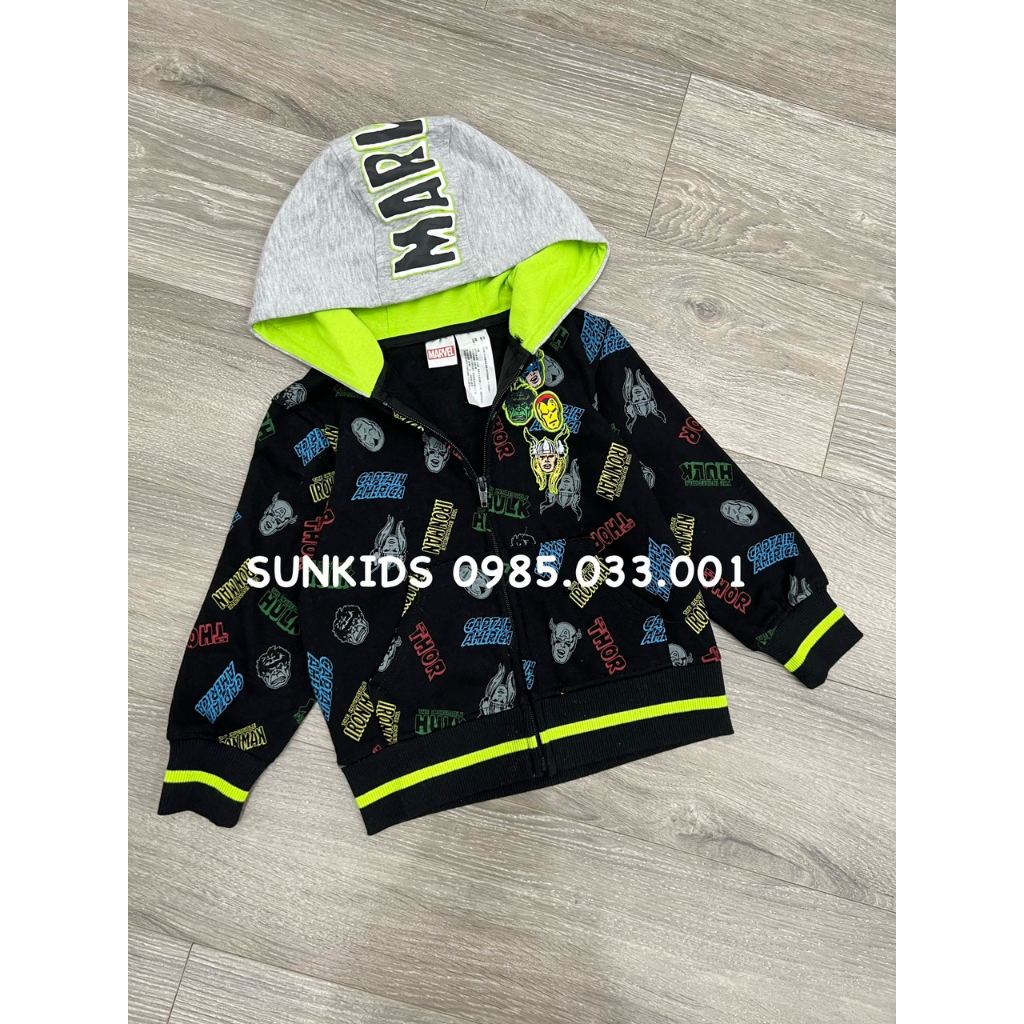 Áo nỉ Hoodie bé trai hình siêu nhân