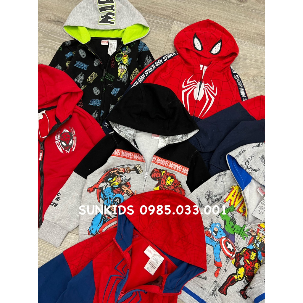 Áo nỉ Hoodie bé trai hình siêu nhân