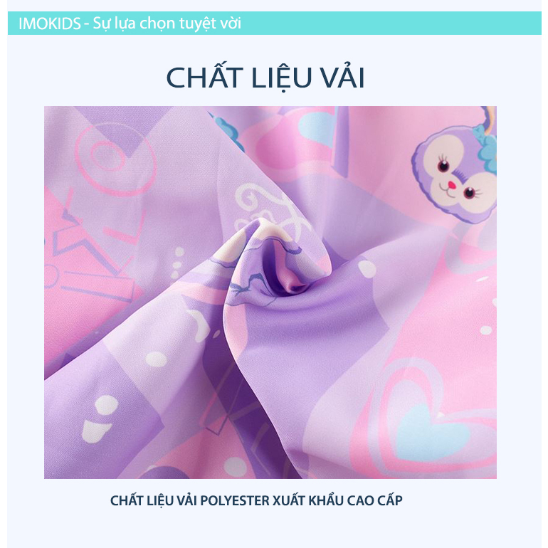 Áo khoác gió bé gái Ravedye Bear 11-23kg áo khoác dù trẻ em 2 lớp chất Poly chống thấm nước nhẹ kín gió có nón có lót