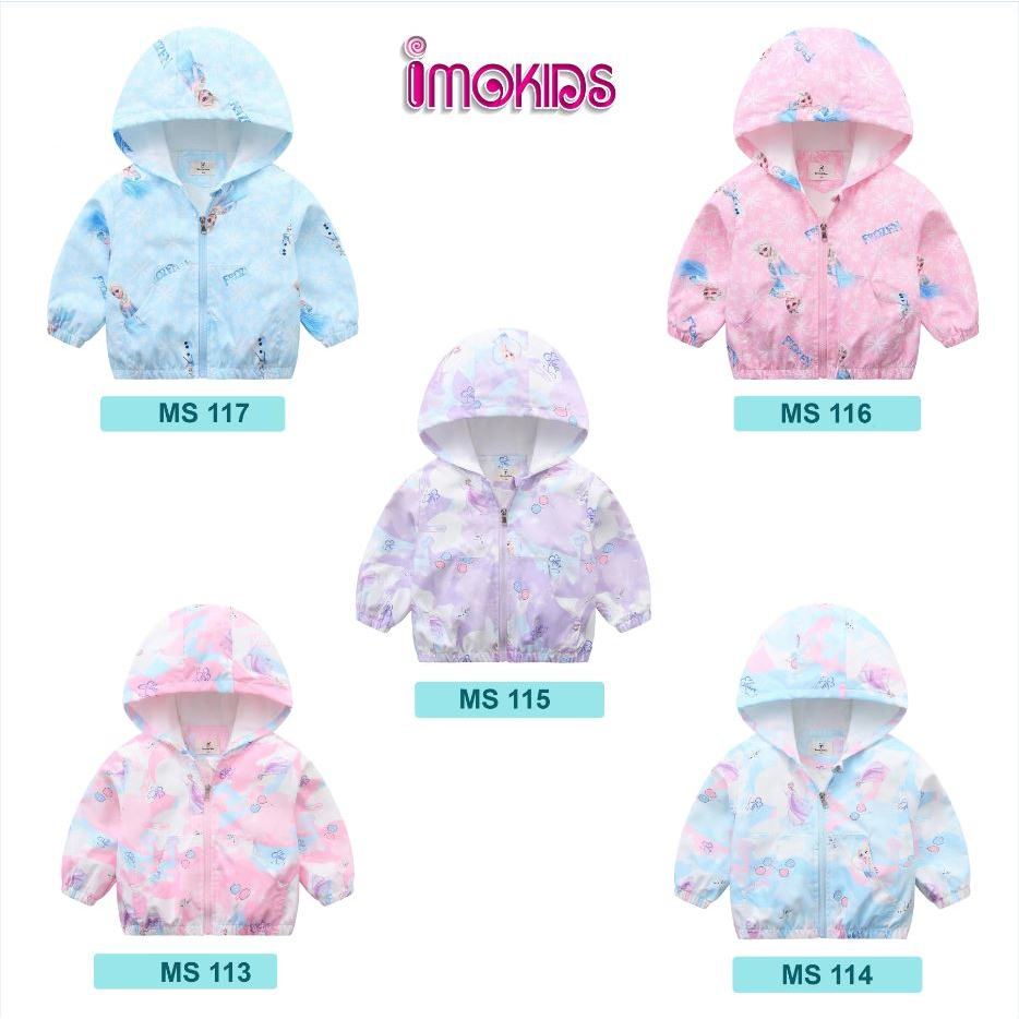 Áo khoác gió bé gái Ravedye Bear 11-23kg áo khoác dù trẻ em 2 lớp chất Poly chống thấm nước nhẹ kín gió có nón có lót