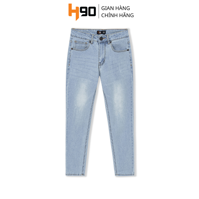 Quần Jean Nam H90, Ống Côn Dáng Slimfit, Chất Bò Co Giãn, Vải Mềm Mịn, Bền Màu HTRJ007