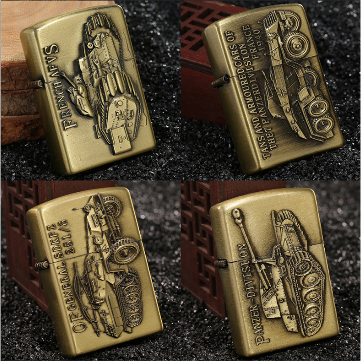 Vỏ Zippo kim loại chủ đề xe tăng