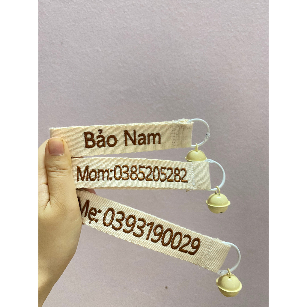 Nametag THÊU TÊN theo yêu cầu Treo Balo Túi Xách