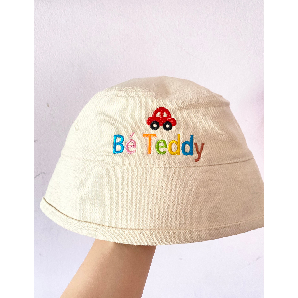 Mũ Bucket 4 màu  thêu tên cho bé HOT TREND, phong cách Hàn Quốc, cự kỳ đáng yêu và đẹp
