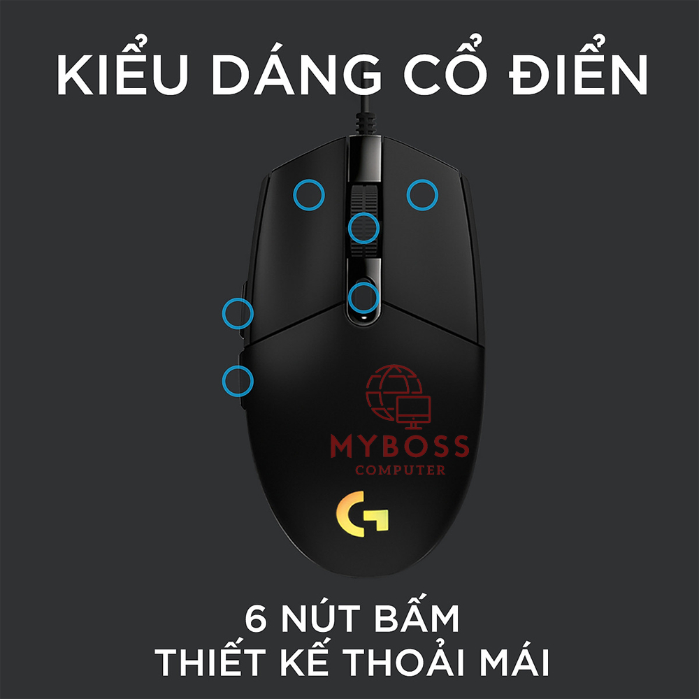 Chuột Gaming Logitech G102 Gen2 Lightsync - Cảm Biến 8000 DPI, Tùy chỉnh RGB, 6 Nút Lập Trình, BH 24 Tháng Chính Hãng