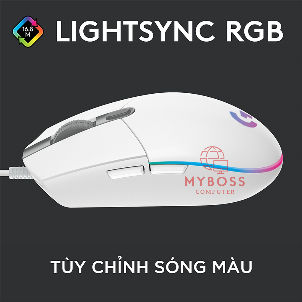 Chuột Gaming Logitech G102 Gen2 Lightsync - Cảm Biến 8000 DPI, Tùy chỉnh RGB, 6 Nút Lập Trình, BH 24 Tháng Chính Hãng