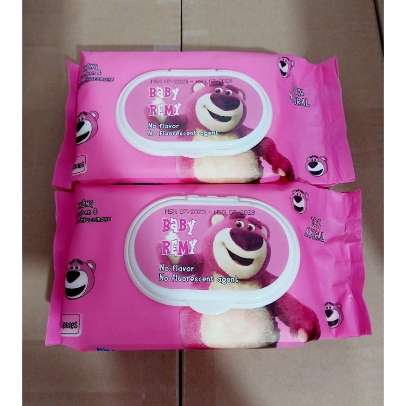Khăn Ướt Gấu Dâu 120 Tờ Không Mùi.