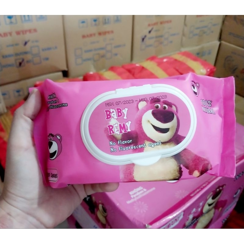 Khăn Ướt Gấu Dâu 120 Tờ Không Mùi.