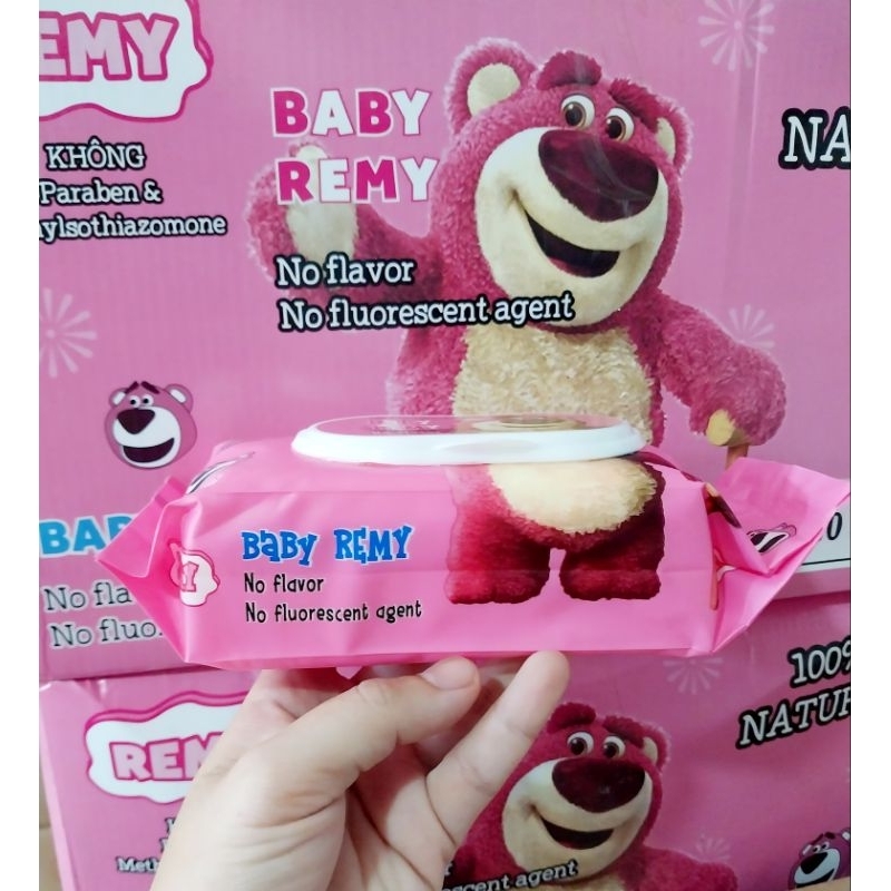 Khăn Ướt Gấu Dâu 120 Tờ Không Mùi.