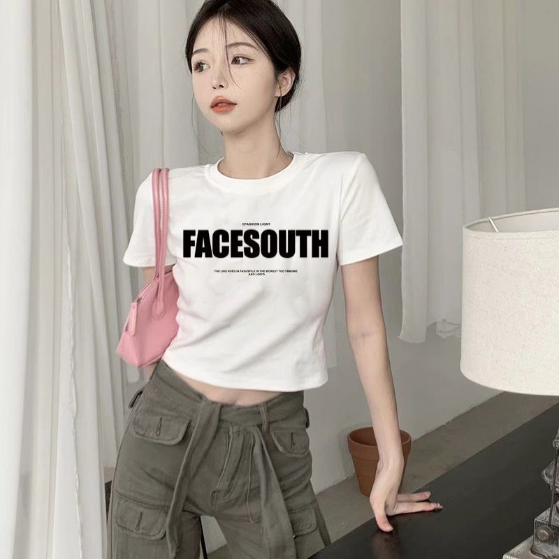 Áo Croptop Kiểu Nữ FaceSouth màu trắng nữ