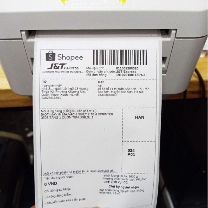Giấy In Nhiệt 100x150 - Khổ A6 Cuộn 350 Tem Sẵn Lớp Dán Giấy In Đơn hàng Shopee.