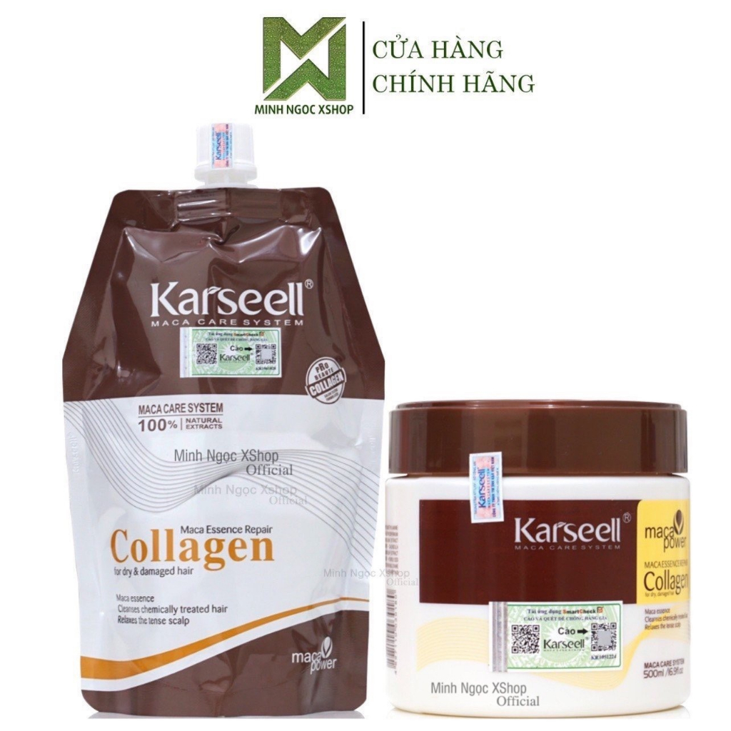 Kem ủ tóc phục hồi siêu mượt Collagen Karseell Maca 100ML - 500ML, tóc đẹp chuẩn salon ngay tại nhà