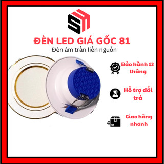 mã HH -Đèn Led âm Trần LIỀN THỂ, Đèn Led âm Trần  7W 3 Chế  Độ Màu Viền Vàng Trang Trí Trí Trần Thạch Cao