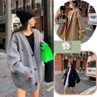 Hàng Sẵn- Áo Khoác Cardigan Dáng Dài Bigsz From Rộng Thêu P Kiểu Dáng Đơn Giản Dễ Phối Đồ Phù Hợp Mọi Lứa Tuổi Nvn.Store