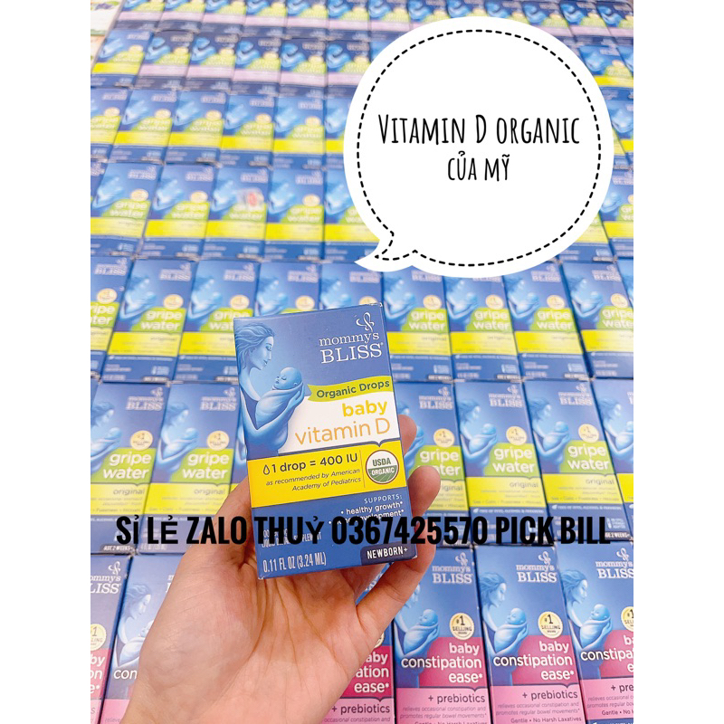 (Air ✈️ Mỹ ) Vitamin D hữu cơ Mommy Bliss Organic Mỹ