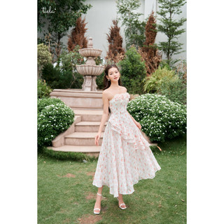 TIELA Đầm váy hoa kết hoa nổi - Una Dress