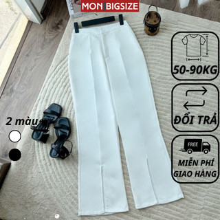 Quần bigsize nữ ống xẻ thiết kế đi chơi sang chảnh tuyết mưa MON big size 50 - 90kg