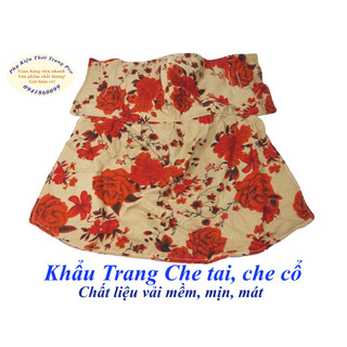 Khẩu trang che cổ che tai In hình bất kỳ Chất liệu vải mềm mịn Dày 3 lớp Chống nắng Chống bụi Phòng ngừa dịch bệnh