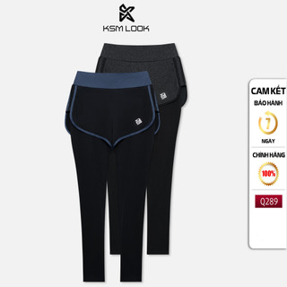 Quần 2 Lớp Gym Yoga Zumba Nữ KSM Legging Có Short Liền Che Khuyết Điểm Vải Mềm Co Dãn Tốt Dùng Leo Núi Q289