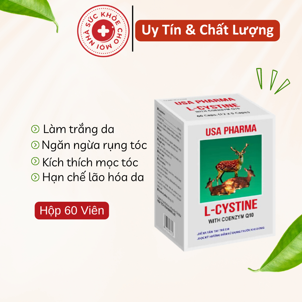 Combo viên uống Lcystine 60 viên và DHC Biotin 30 viên giúp da sáng mịn chăm sóc tóc chắc khỏe suckhoechomoinha