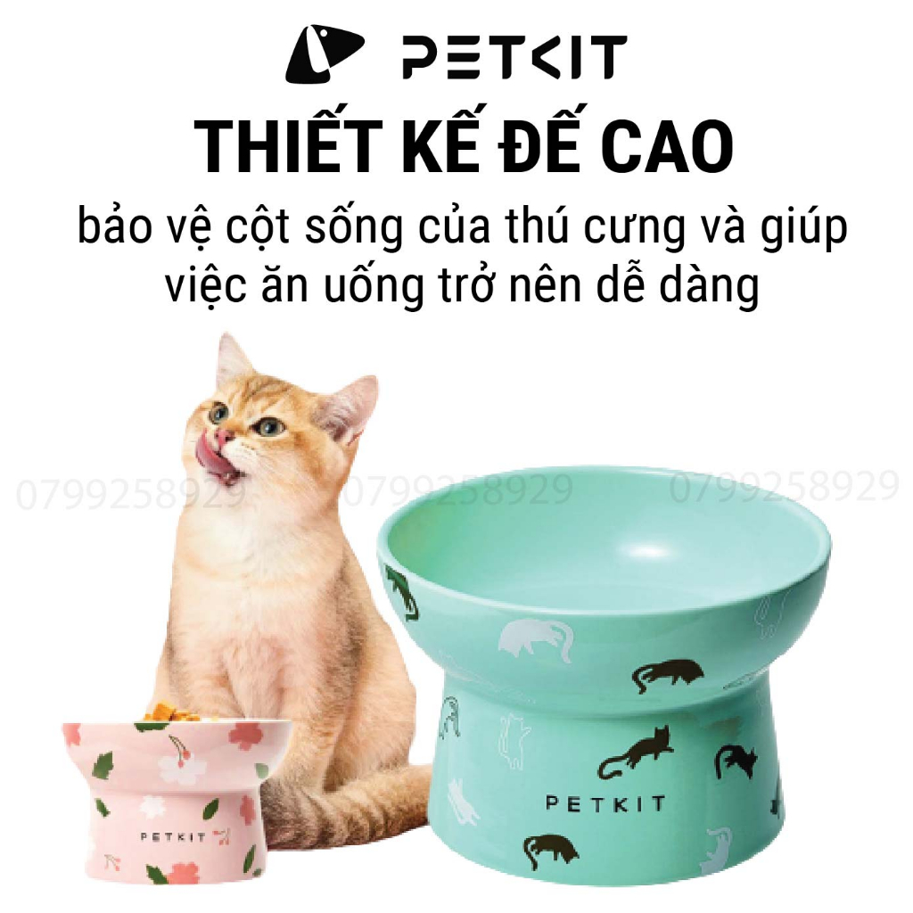 Chén Ăn, Bát Ăn Cho Chó Mèo Chống Gù Làm Từ Gốm Sứ Cao Cấp Ceramic Petkit Cera Spot